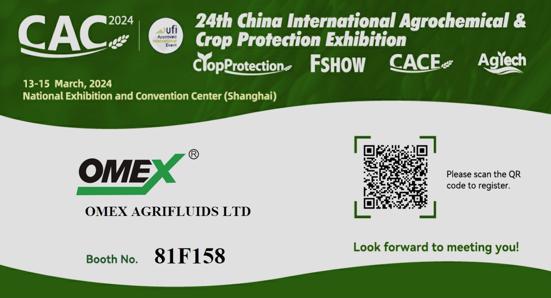Join us at the China International Agrochemical & Crop Protection Exhibition